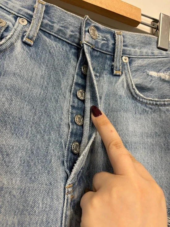 AGOLDE - Light Wash Distressed Straight-Leg Jeans - Picture 3 of 9